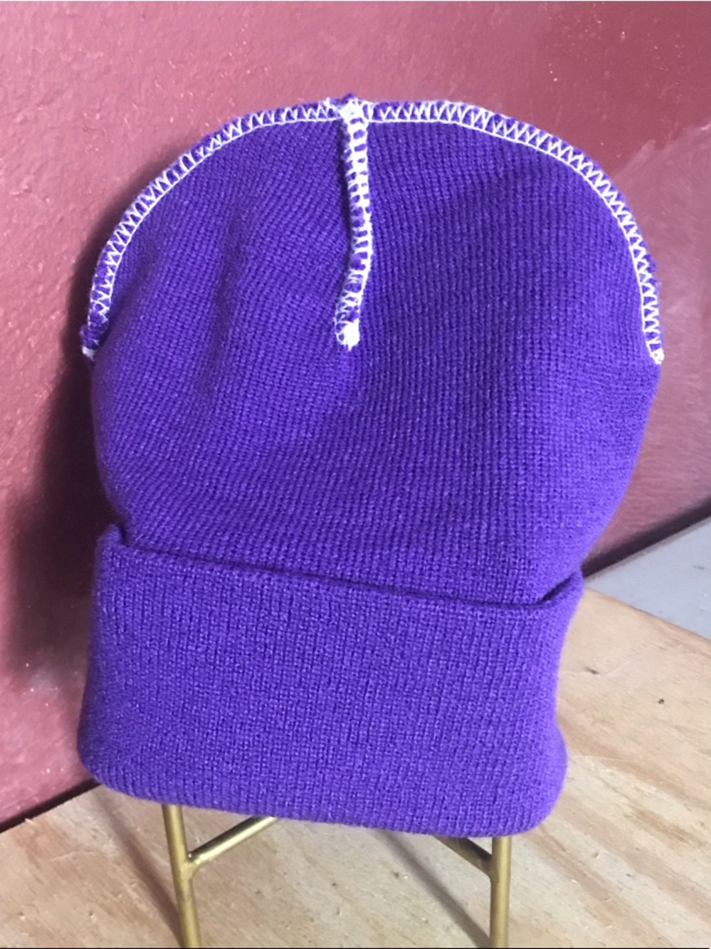 Purple Knit Cuffed Beanie Hat brand new no tags